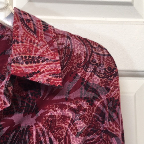 COLDWATER CREEK Gauzy Summer Wrinkle Resistant Fabric Abstract Floral Design - Picture 2 of 15